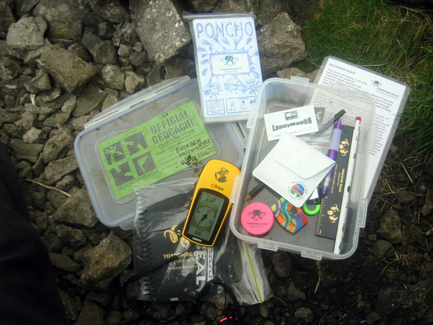 © The contents of the geocache at Buckden Rake