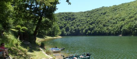 Kleine, gemoedelijke camping in Frankrijk zonder animatie direct gelegen aan een groot meer in de Cantal in het zuiden van de Auvergne.